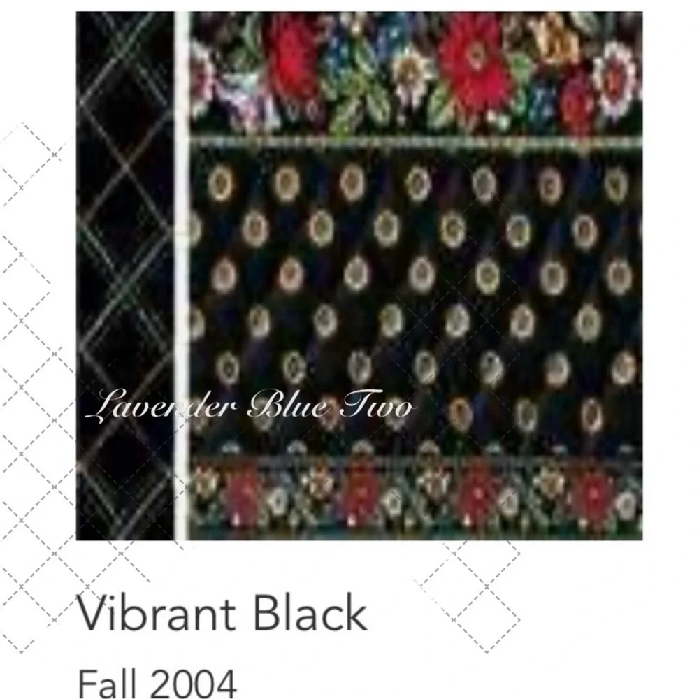 VINTAGE New VERA BRADLEY Vibrant Black Photo Frame Blue Double Sided Stand Alone